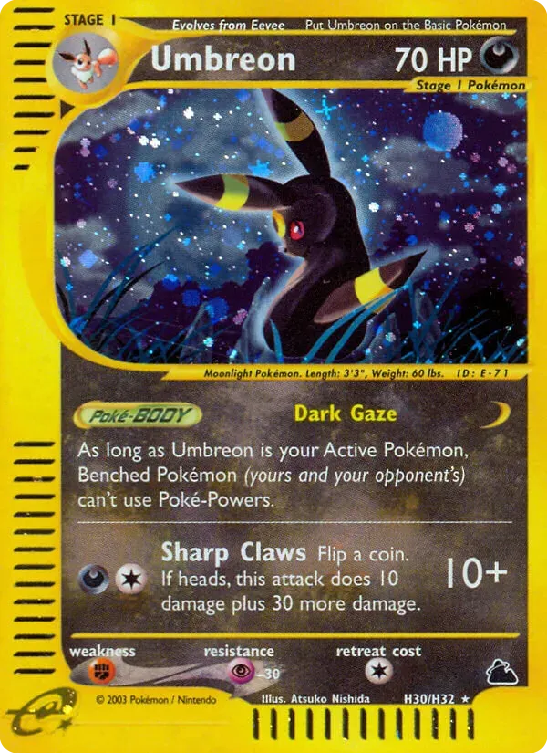 Skyridge 英語版 Umbreon H30 カード表面