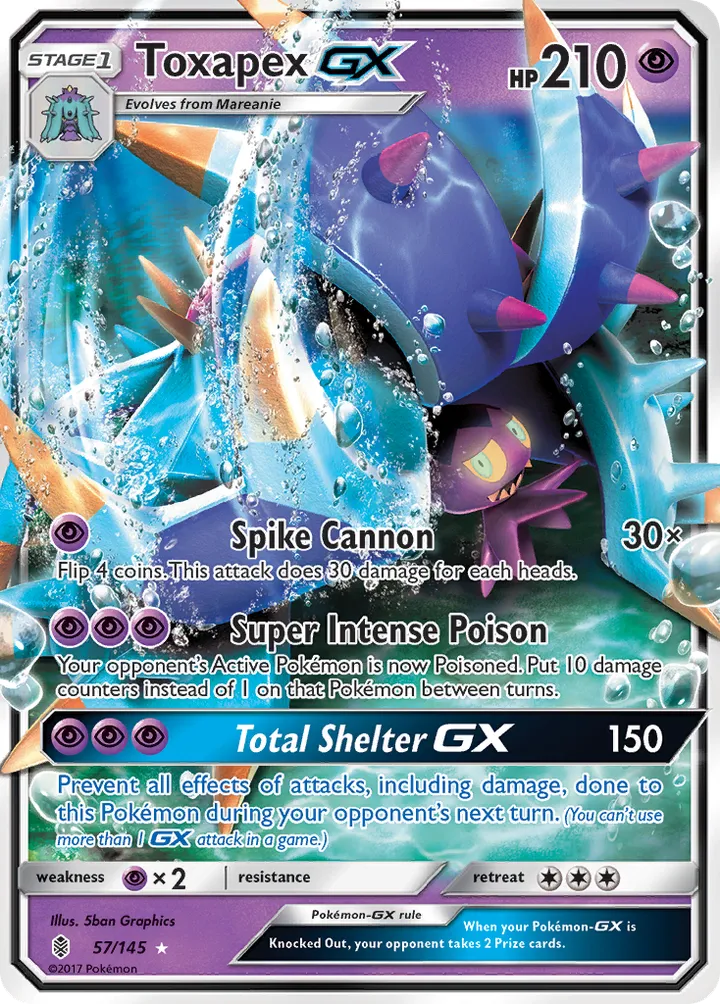 Sun & Moon—Guardians Rising 영어판 Toxapex-GX 57 카드 앞면