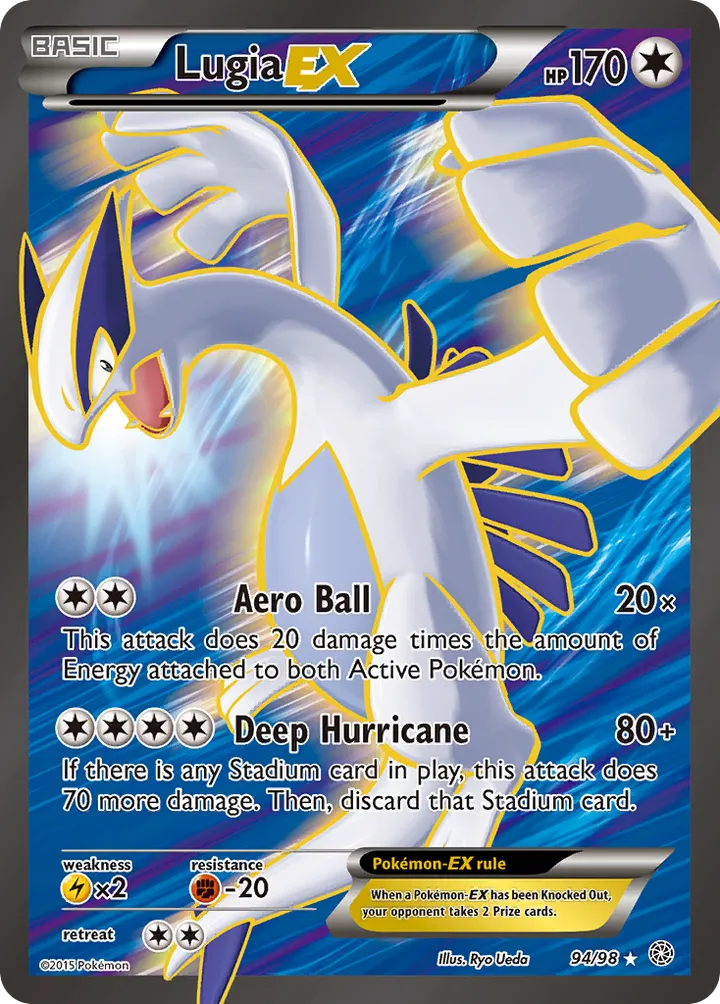 XY—Ancient Origins 英語版 Lugia-EX 94 カード表面