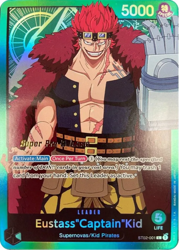 Worst Generation 영어판 Eustass"Captain"Kid ST02-001 · 세트 출시 행사 카드 앞면