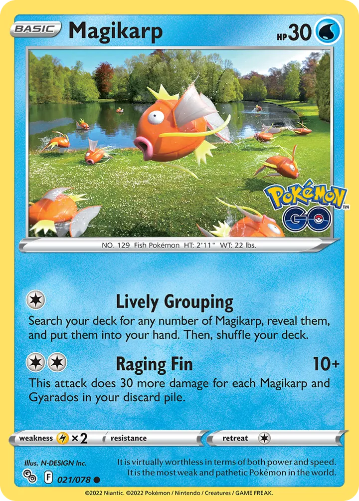 Pokémon TCG: Pokémon GO 英語版 Magikarp 21 カード表面