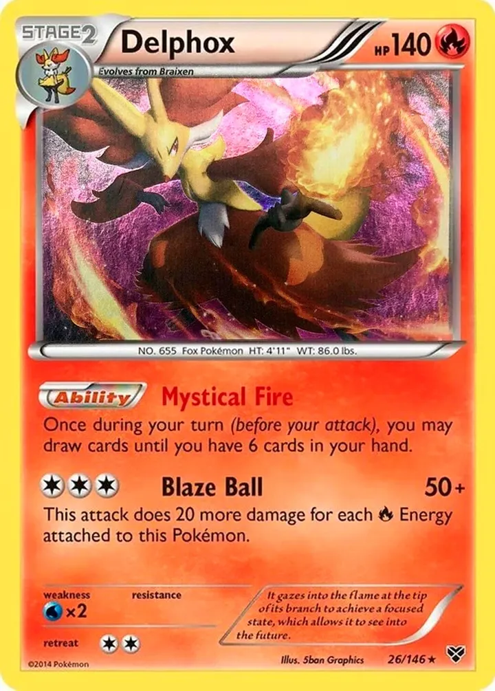 XY 영어판 Delphox 26 카드 앞면