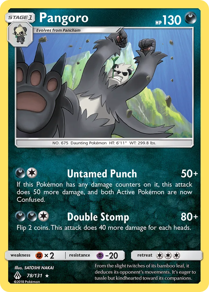 Sun & Moon—Forbidden Light 英語版 Pangoro 78 カード表面