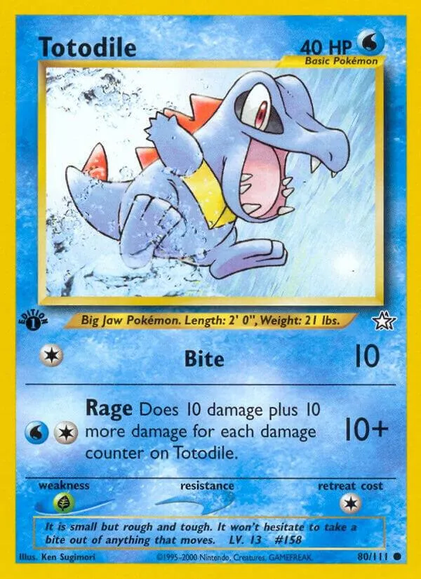 Neo Genesis 영어판 Totodile 80 카드 앞면