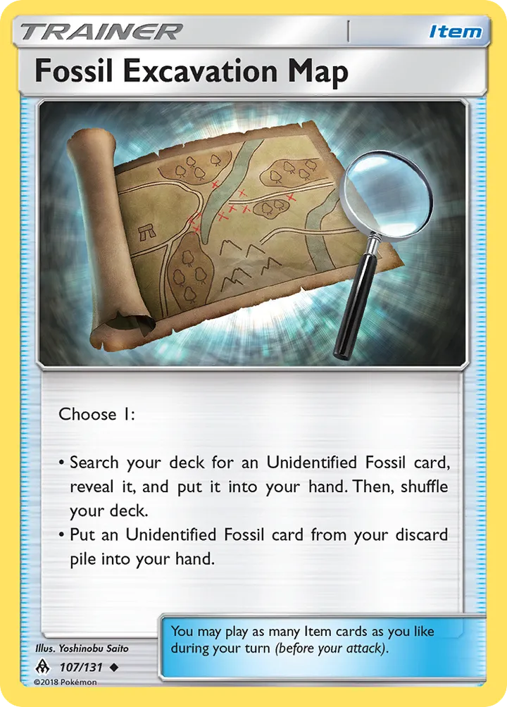 Sun & Moon—Forbidden Light 영어판 Fossil Excavation Map 107 카드 앞면