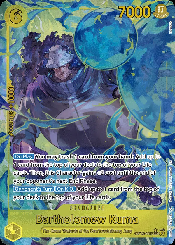 Legacy of the Master 英語版 Bartholomew Kuma OP12-119 · パラレル カード表面