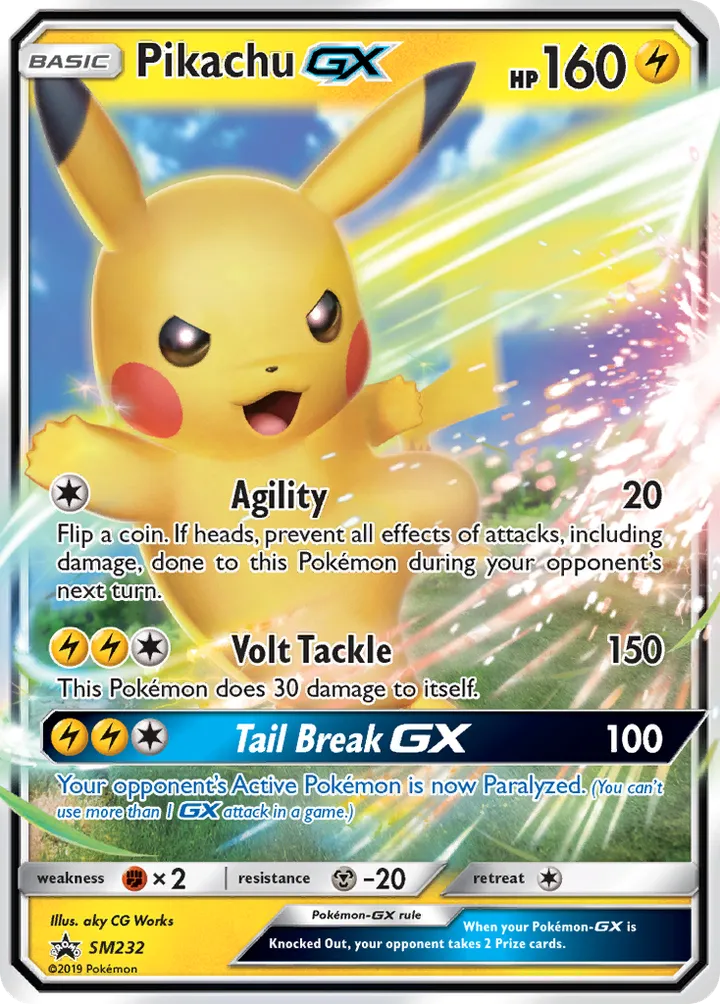 SM Black Star Promos 영어판 Pikachu-GX SM232 카드 앞면