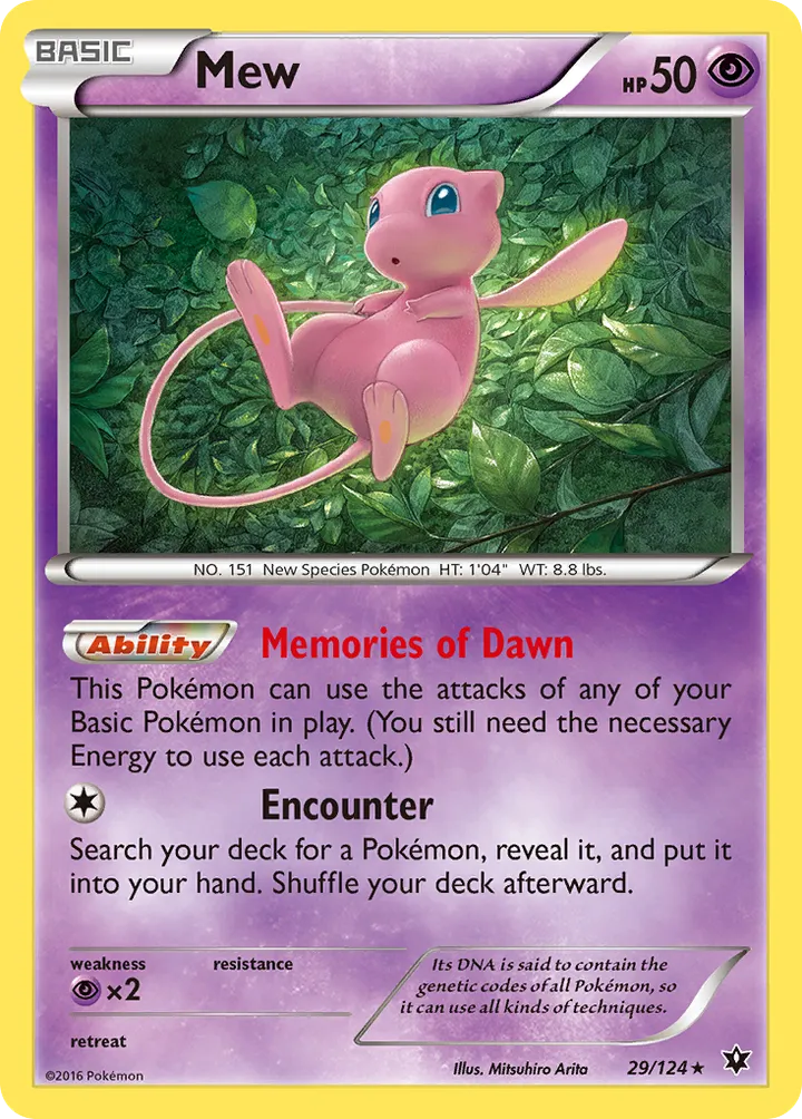 XY—Fates Collide 英語版 Mew 29 カード表面