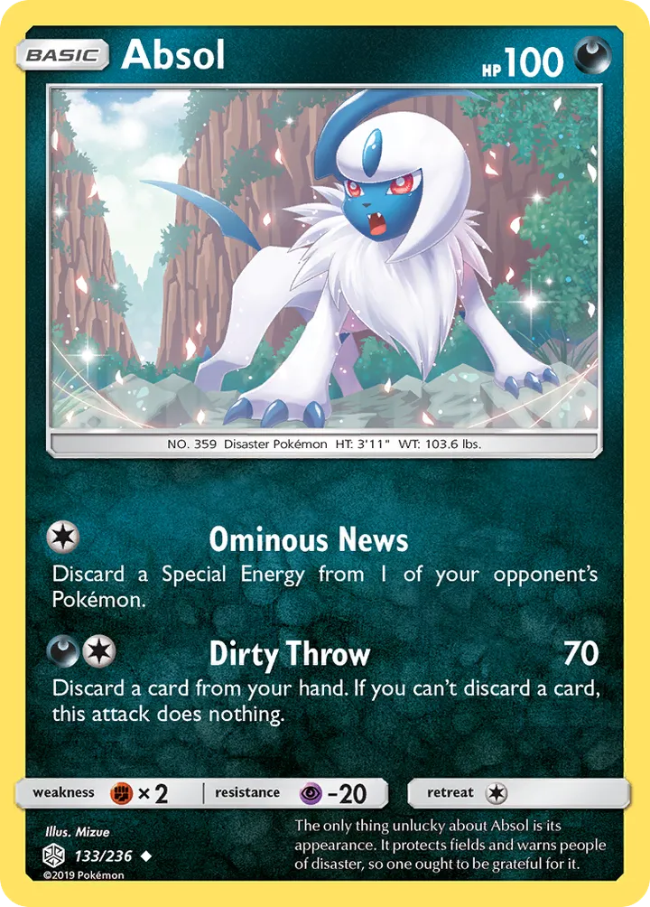 Sun & Moon—Cosmic Eclipse 영어판 Absol 133 카드 앞면