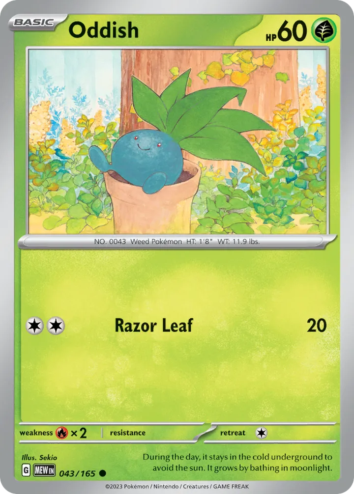 Scarlet & Violet—151 英語版 Oddish 43 カード表面