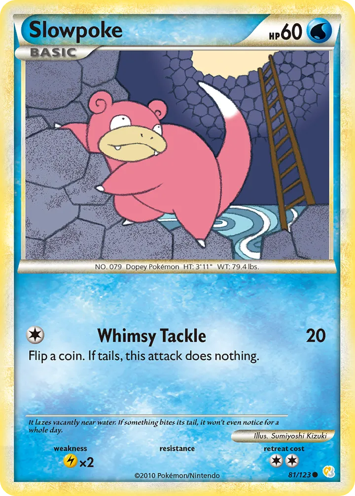 HeartGold & SoulSilver 영어판 Slowpoke 81 카드 앞면