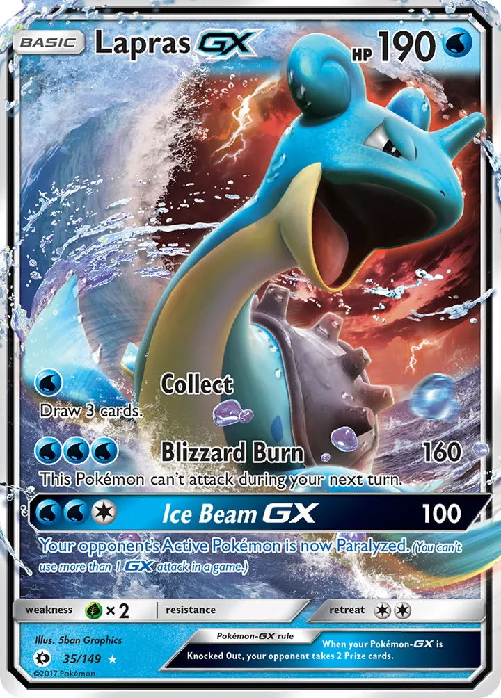 Sun & Moon 영어판 Lapras-GX 35 카드 앞면