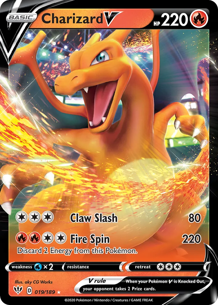 Sword & Shield—Darkness Ablaze 英語版 Charizard V 19 カード表面