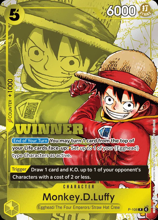 Promotion Cards 영어판 Monkey.D.Luffy P-106 · 패럴렐 2 카드 앞면
