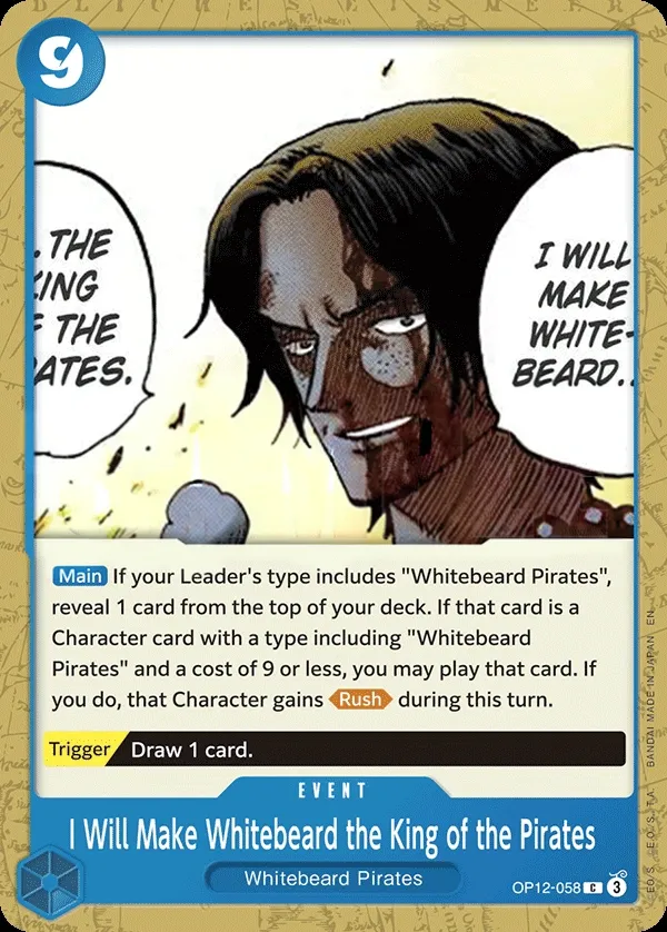Legacy of the Master 영어판 I Will Make Whitebeard the King of the Pirates OP12-058 카드 앞면