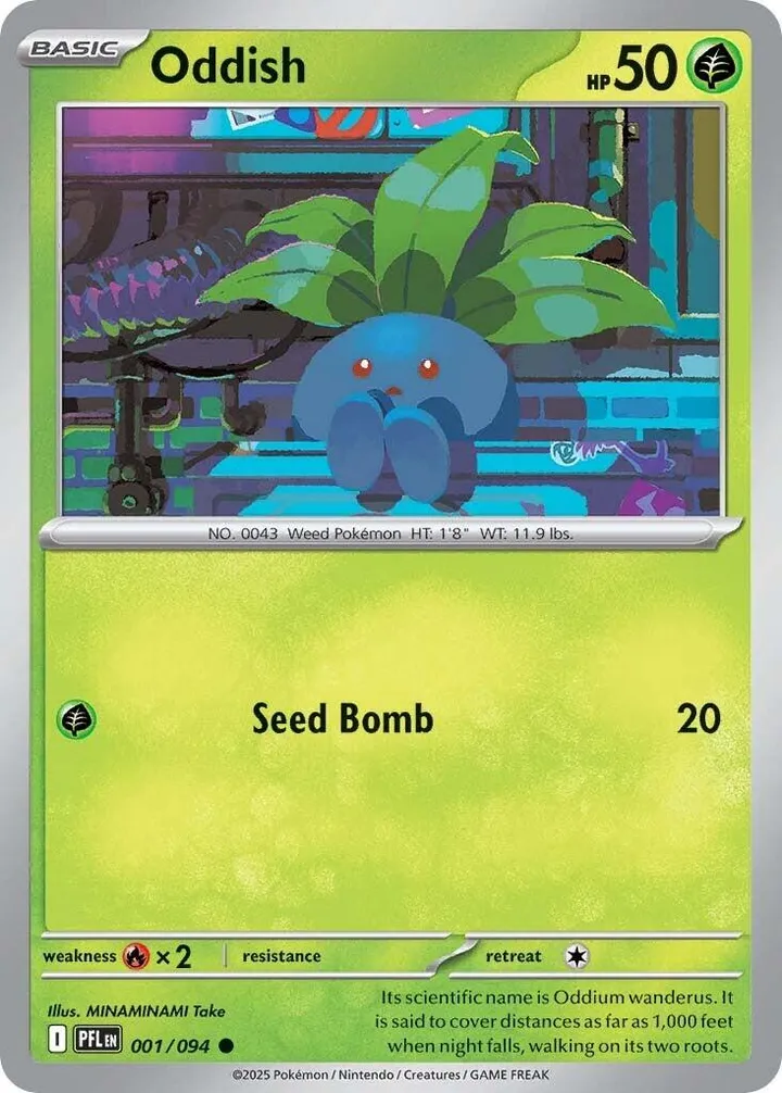 Mega Evolution—Phantasmal Flames 英語版 Oddish 1 カード表面