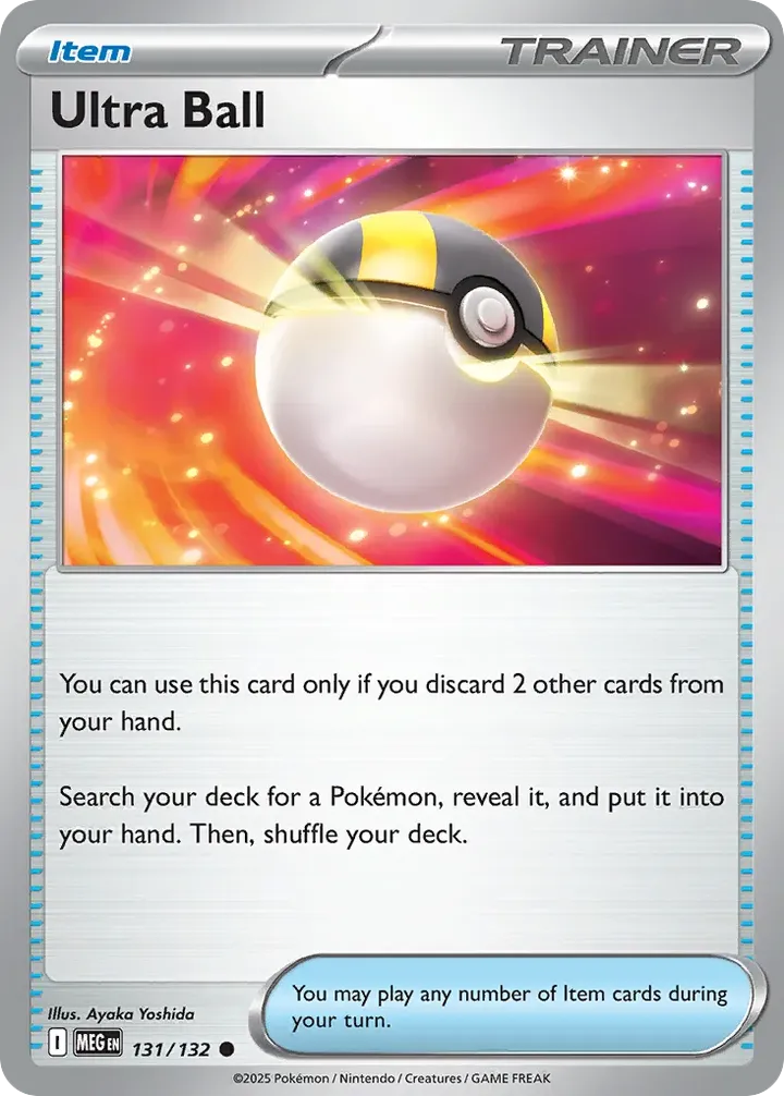 Mega Evolution 英語版 Ultra Ball 131 カード表面