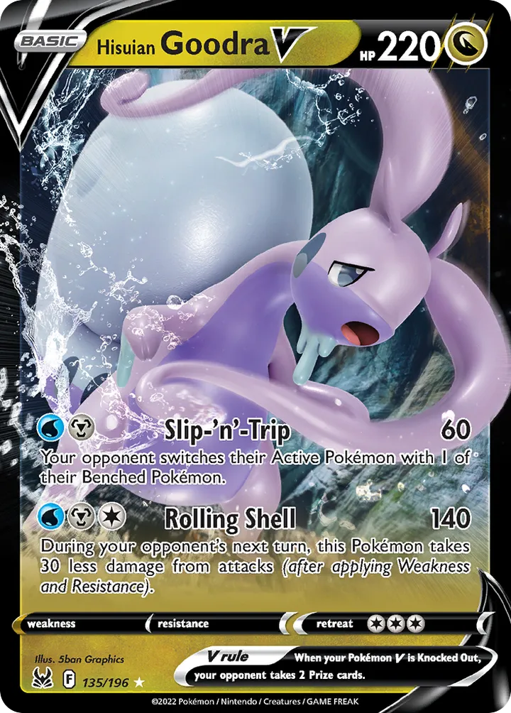 Sword & Shield—Lost Origin 영어판 Hisuian Goodra V 135 카드 앞면