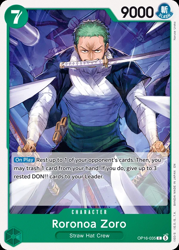 The Time of Battle 英語版 Roronoa Zoro OP16-035 カード表面