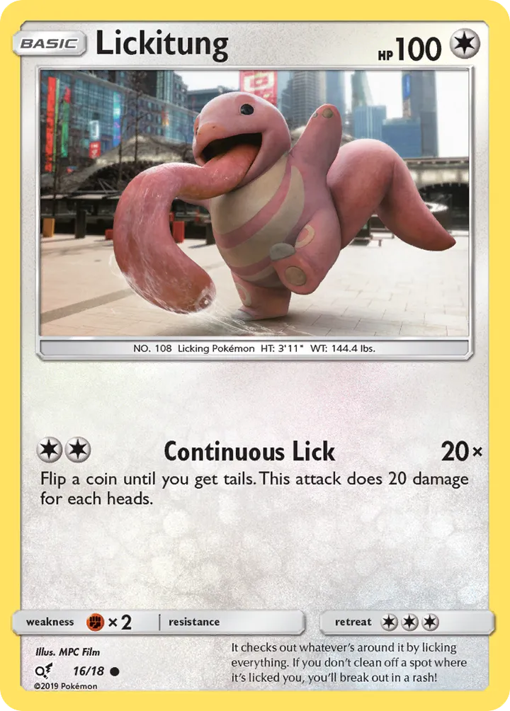 Detective Pikachu 英語版 Lickitung 16 カード表面