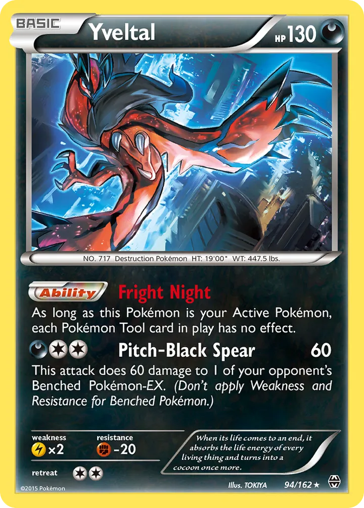 XY—BREAKthrough 英語版 Yveltal 94 カード表面