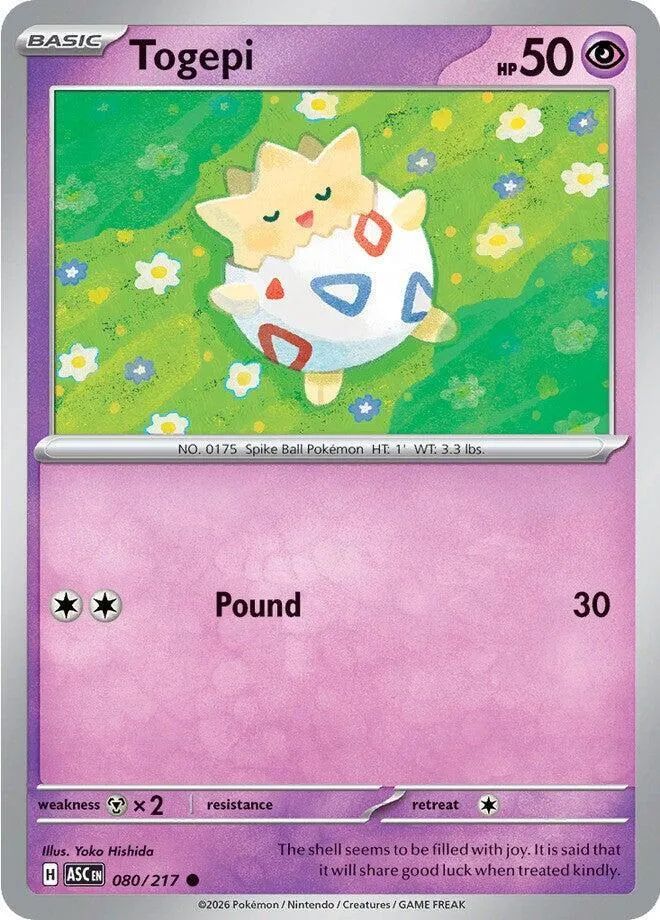 Mega Evolution—Ascended Heroes 영어판 Togepi 80 카드 앞면