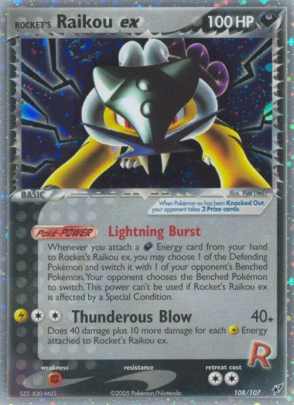 EX Deoxys 영어판 Rocket's Raikou ex 108 카드 앞면