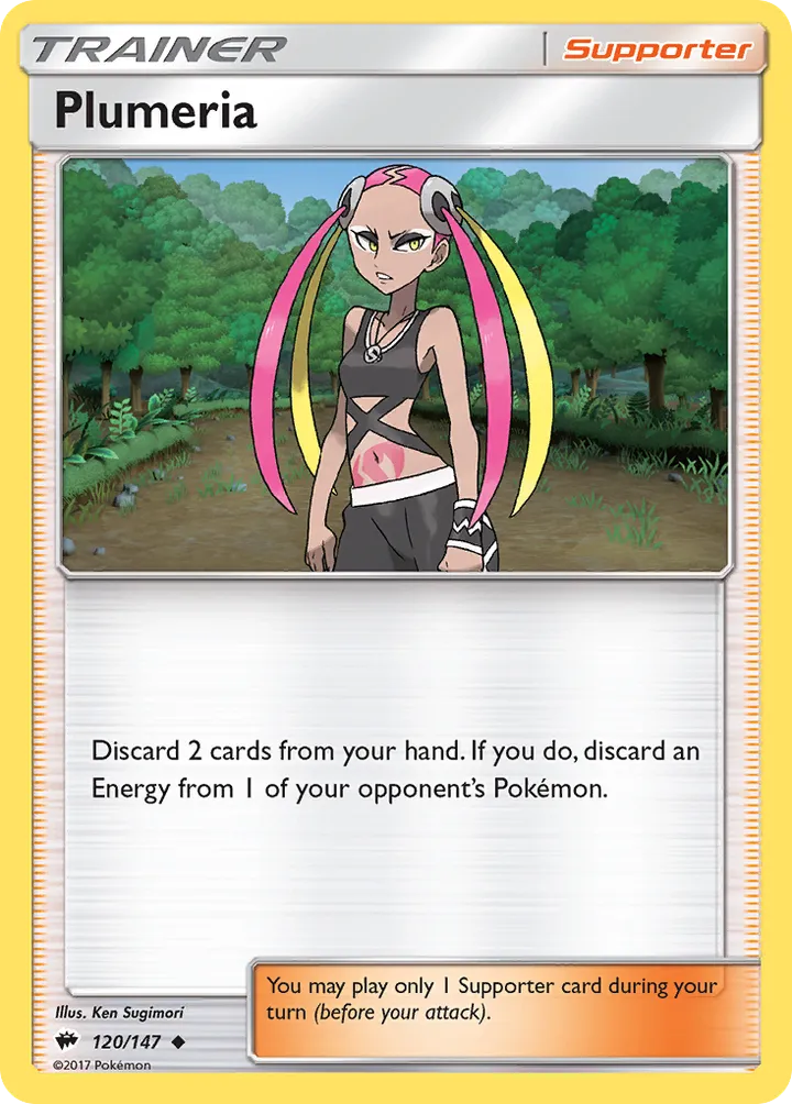 Sun & Moon—Burning Shadows 英語版 Plumeria 120 カード表面