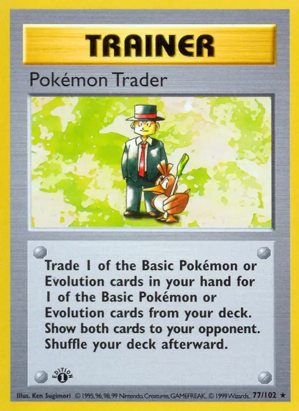 Base Set 영어판 Pokémon Trader 77 카드 앞면