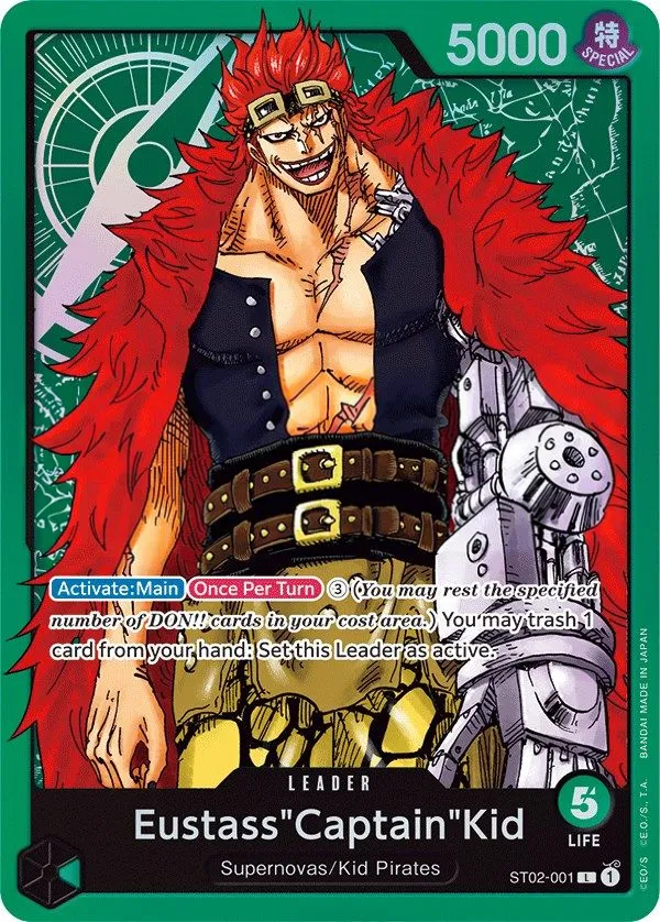 Worst Generation 英語版 Eustass"Captain"Kid ST02-001 カード表面