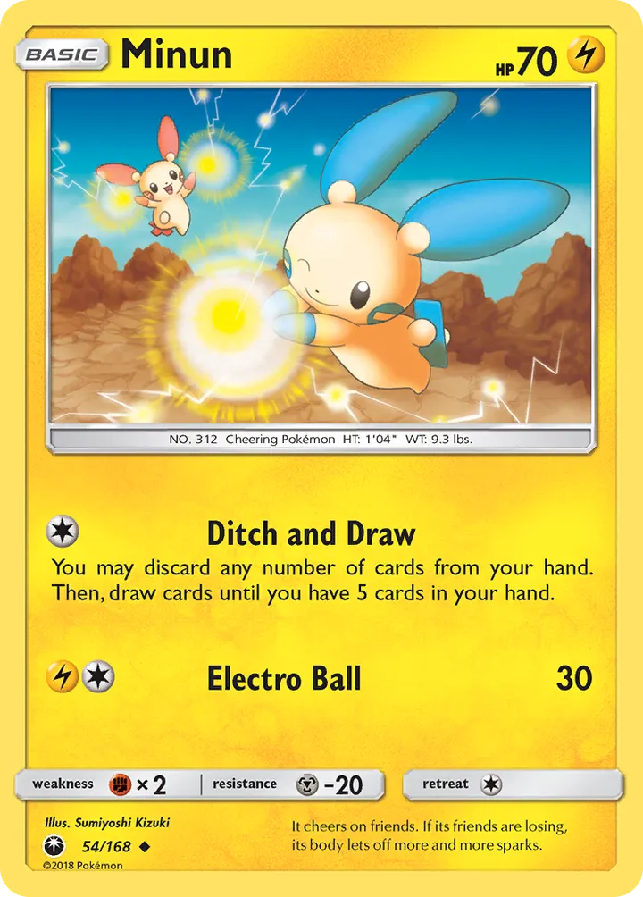 Sun & Moon—Celestial Storm 영어판 Minun 54 카드 앞면