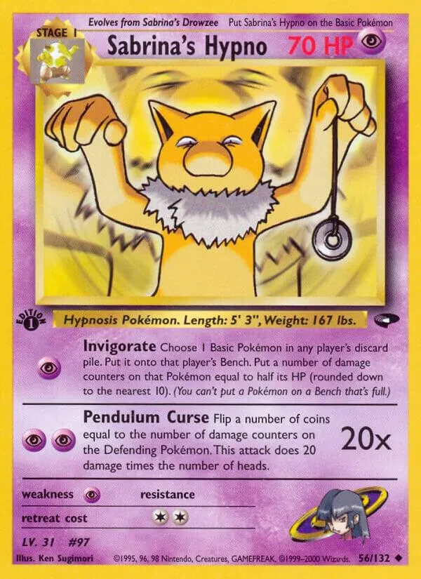 Gym Challenge 英語版 Sabrina's Hypno 56 カード表面