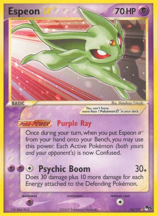 POP Series 5 英語版 Espeon ★ 16 カード表面