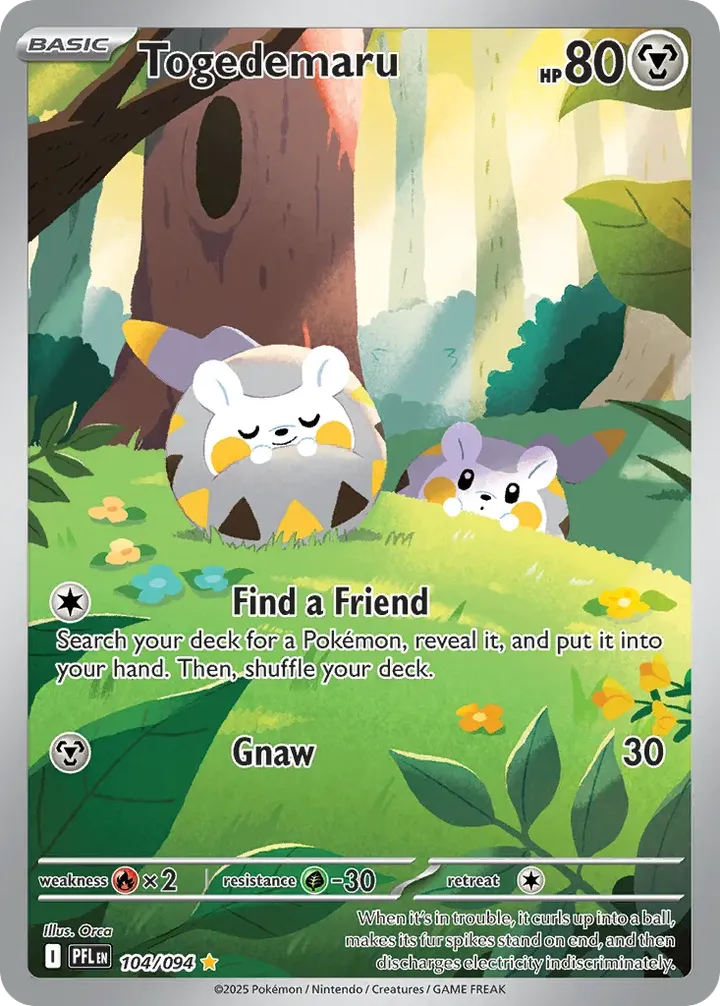 Mega Evolution—Phantasmal Flames 영어판 Togedemaru 104 카드 앞면