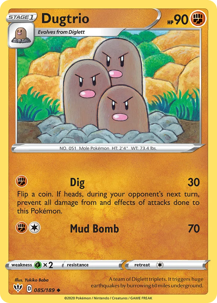 Sword & Shield—Darkness Ablaze 영어판 Dugtrio 85 카드 앞면