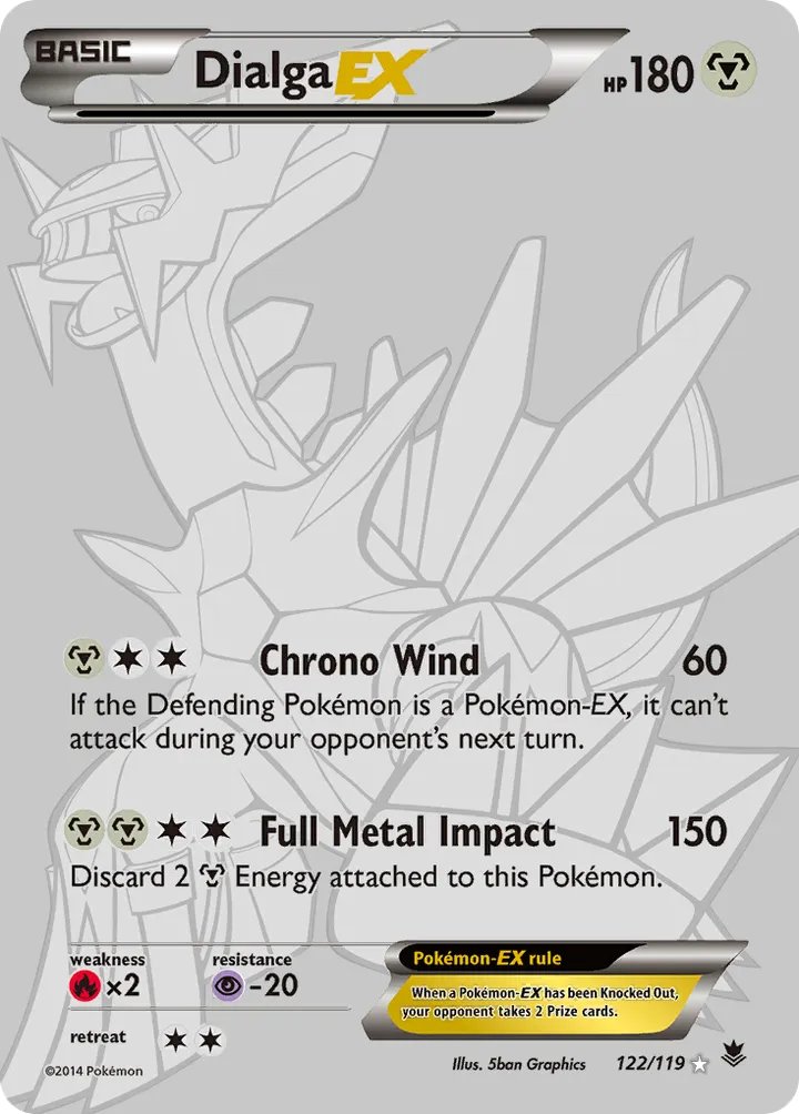 XY—Phantom Forces 영어판 Dialga-EX 122 카드 앞면
