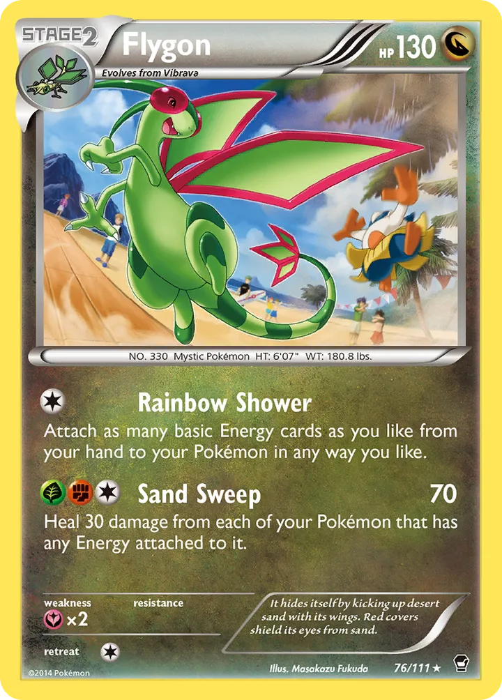 XY—Furious Fists 英語版 Flygon 76 カード表面
