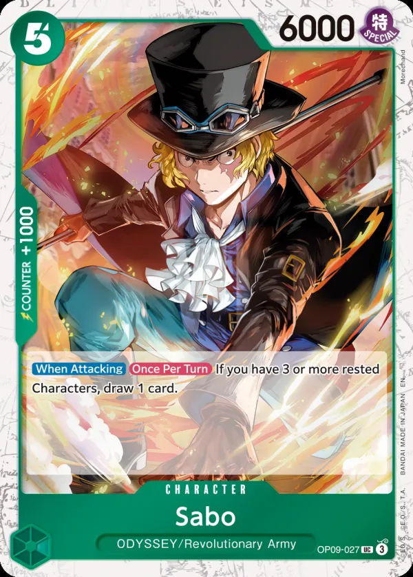 Emperors in the New World 英語版 Sabo OP09-027 · パラレル カード表面