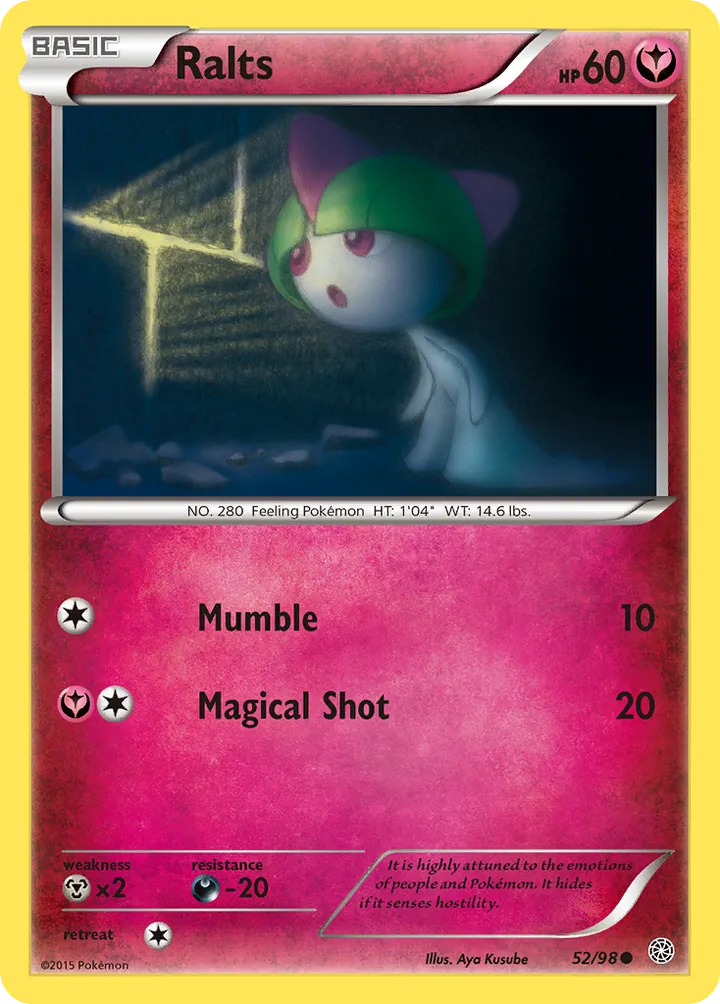 XY—Ancient Origins 영어판 Ralts 52 카드 앞면