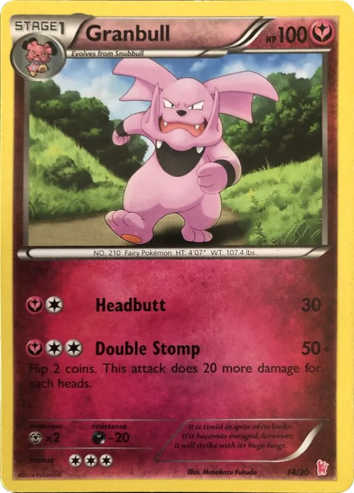 XY Trainer Kit: Sylveon & Noivern 英語版 Granbull 14 カード表面