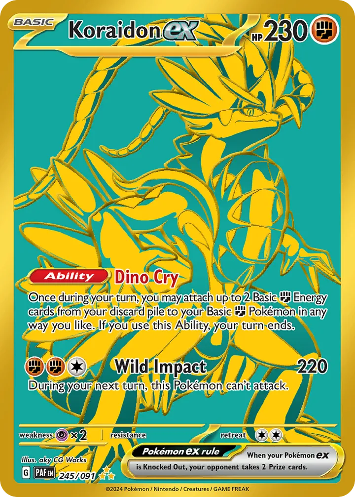 Scarlet & Violet—Paldean Fates 영어판 Koraidon ex 245 카드 앞면