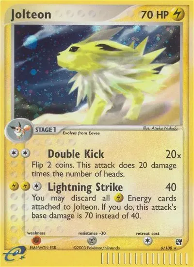 EX Sandstorm 英語版 Jolteon 6 カード表面