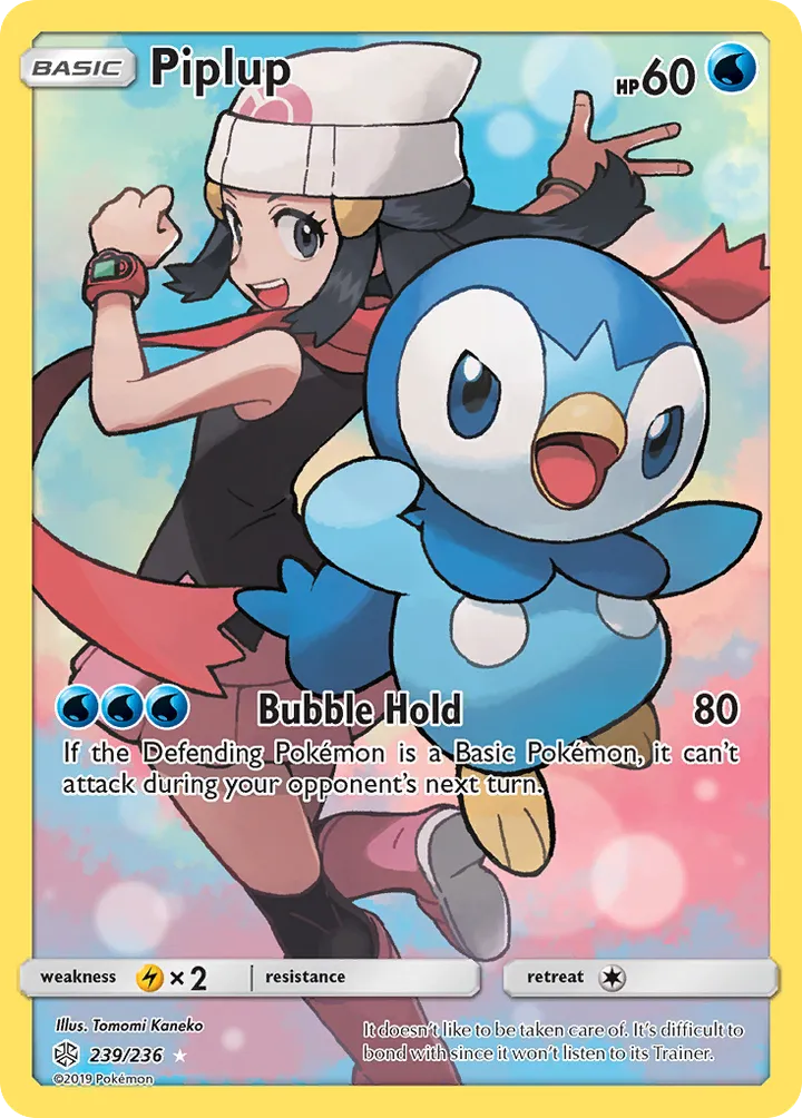 Sun & Moon—Cosmic Eclipse 英語版 Piplup 239 カード表面