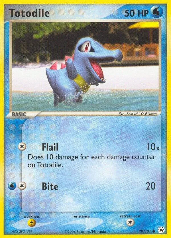 EX Hidden Legends 영어판 Totodile 79 카드 앞면