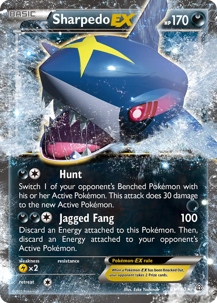 XY—Primal Clash 영어판 Sharpedo-EX 91 카드 앞면