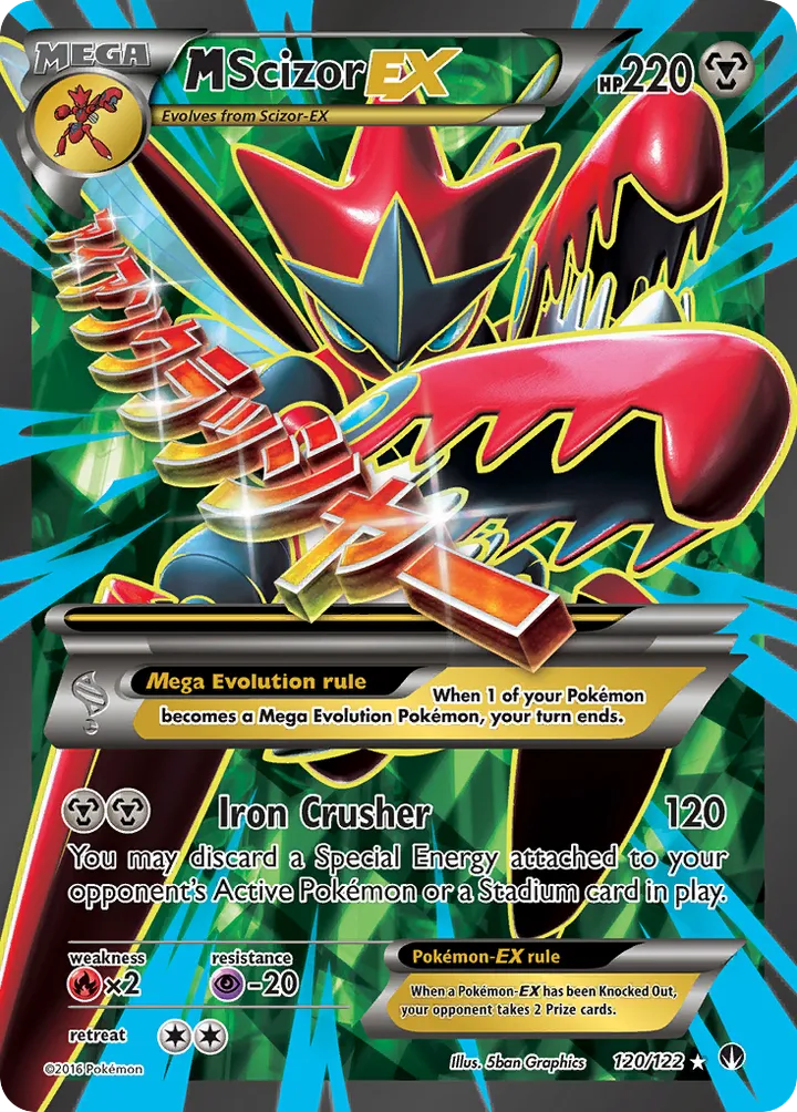 XY—BREAKpoint 영어판 M Scizor-EX 120 카드 앞면