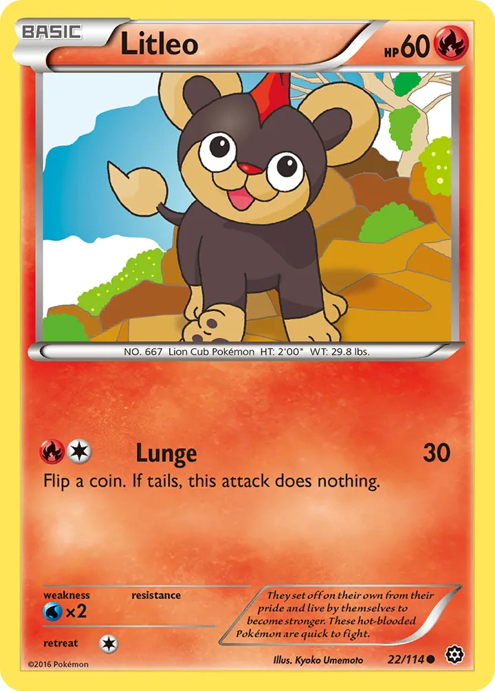 XY—Steam Siege 英語版 Litleo 22 カード表面