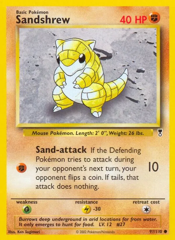 Legendary Collection 영어판 Sandshrew 91 카드 앞면