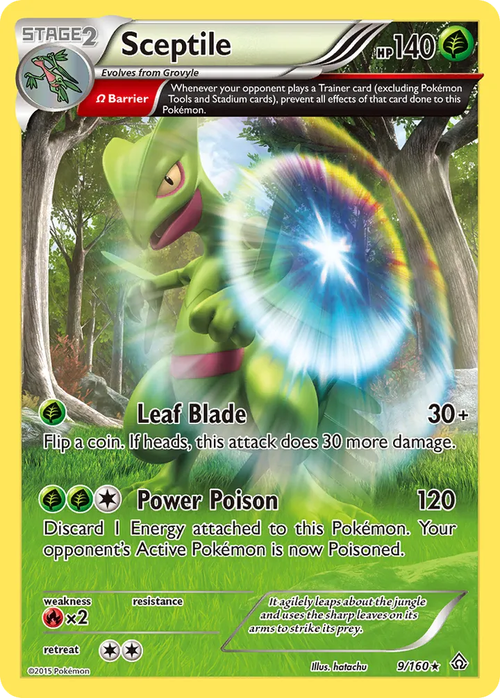 XY—Primal Clash 영어판 Sceptile 9 카드 앞면