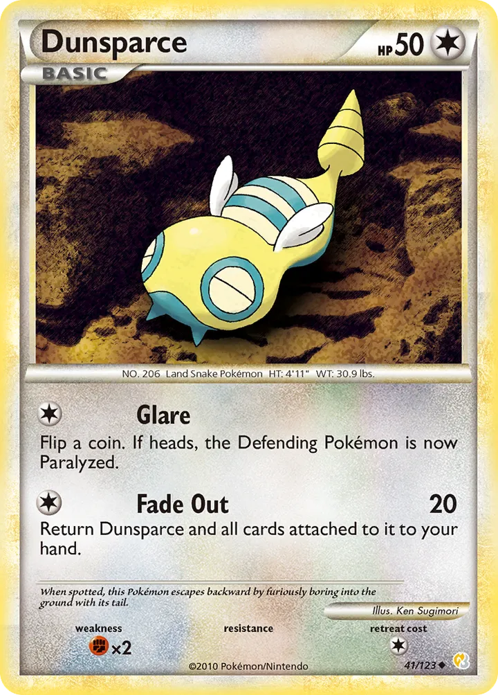 HeartGold & SoulSilver 英語版 Dunsparce 41 カード表面